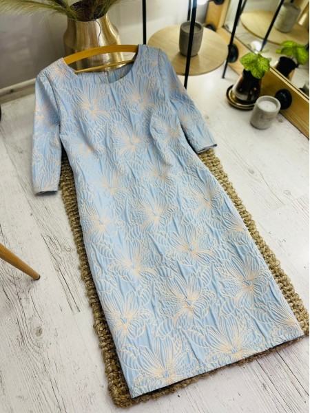 Жіноча класична блакитна сукня (50)