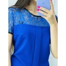 Жіноча класична синя сукня (44)