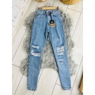 Жіночі блакитні джинси з потертостями (25)