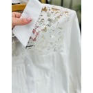 Жіноча біла блуза з мереживом (ХС, С, Л)