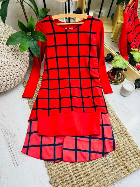 Жіноча класична червона сукня(48)