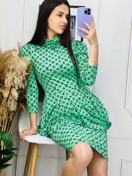 Жіноча класична зелена сукня (44)