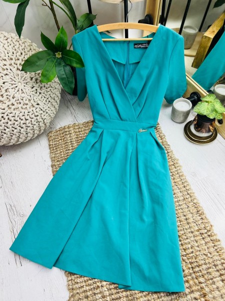Жіноча класична блакитна сукня (42)