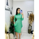 Жіноча класична зелена сукня (44)