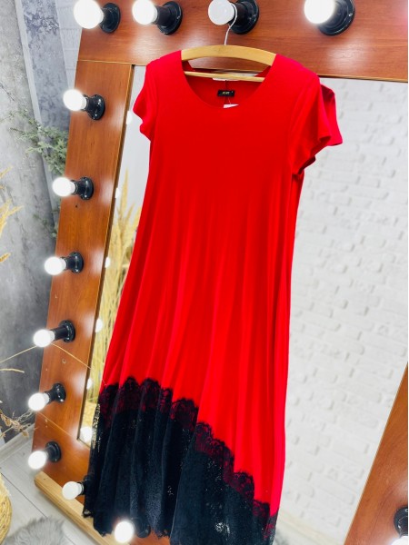 Жіноча класична червона сукня (С)