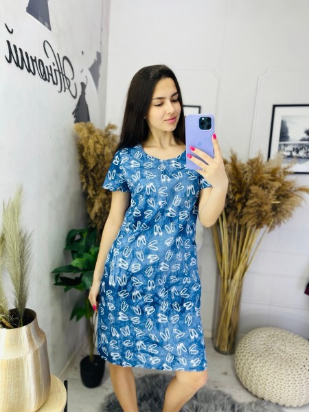 Жіноча блакитна літня сукня (50-56)