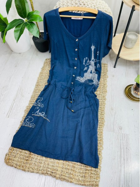 Жіноча літня синя сукня (44)