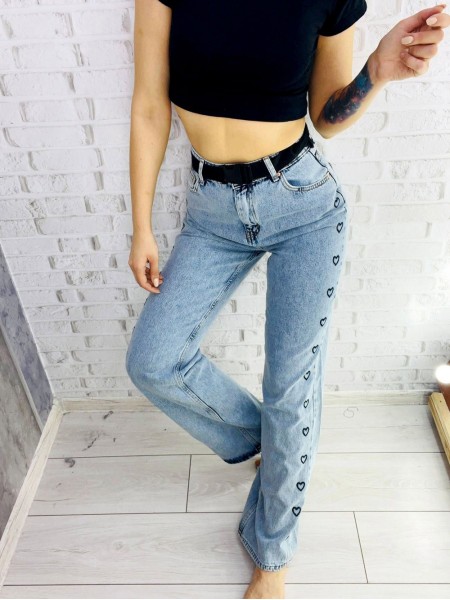 Стильні молодіжні джинси з широкою штаниною