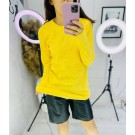 Подовжений светер на пишні форми, жовтий колір