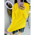 Подовжений светер на пишні форми, жовтий колір