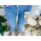 Жіночі блакитні джинси з потертостями (25,26,27)