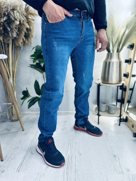  Чоловічі класичні блакитні джинси (27-32)