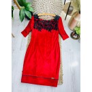 Жіноча класична червона сукня (46)