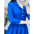 Жіноча синя сукня-сорочка (36)