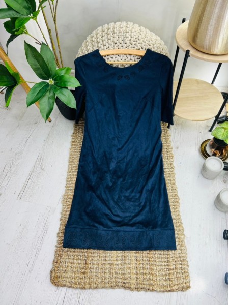 Жіноча класична синя сукня (44)