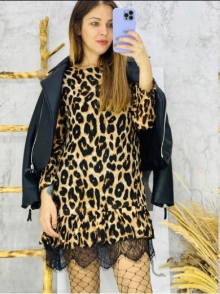  Леопардова шифонова сукня (S,M,L)