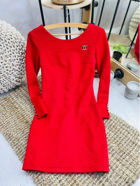 Жіноча класична червона сукня (38)