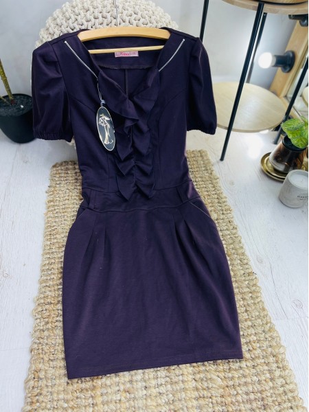 Жіноча класична фіолетова сукня (38)