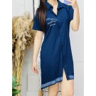 Жіноча синя сукня-сорочка (М)