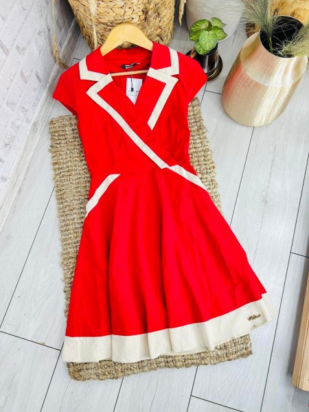 Жіноча класична червона сукня (44)