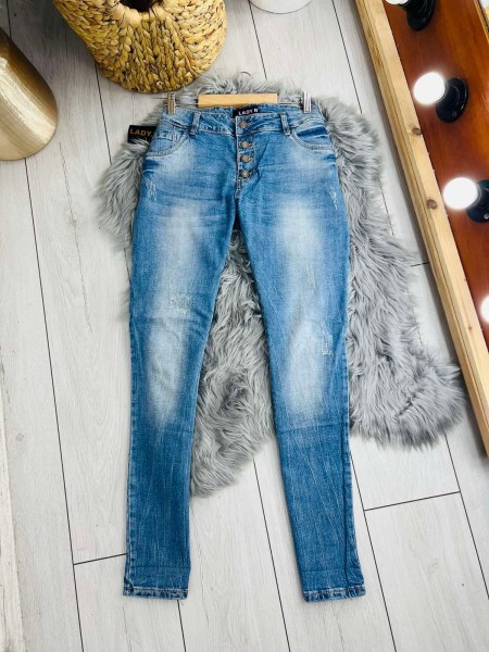  Жіночі блакитні джинси на ґудзиках (29)