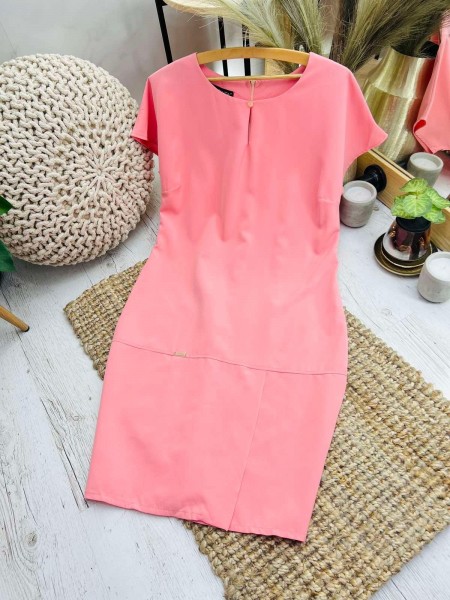Жіноча класична рожева сукня (42)