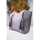 Ділова жіноча сумка з бахромою на кишеньках