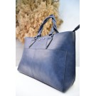 Розкішна синя сумка з наружними кишенями