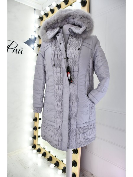 Касичне зимове пальто з натуральним хутром