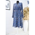 Синя шифонова сукня з візерунком Турецький огірок