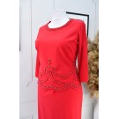 Ошатна класична червона сукня з прикрасами