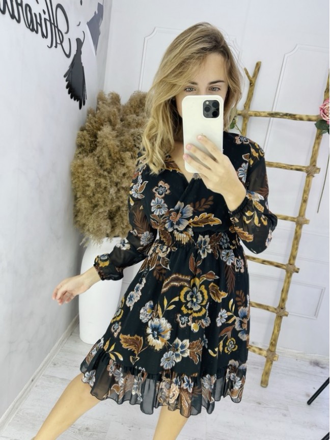 Шифонова чорна сукня(36)