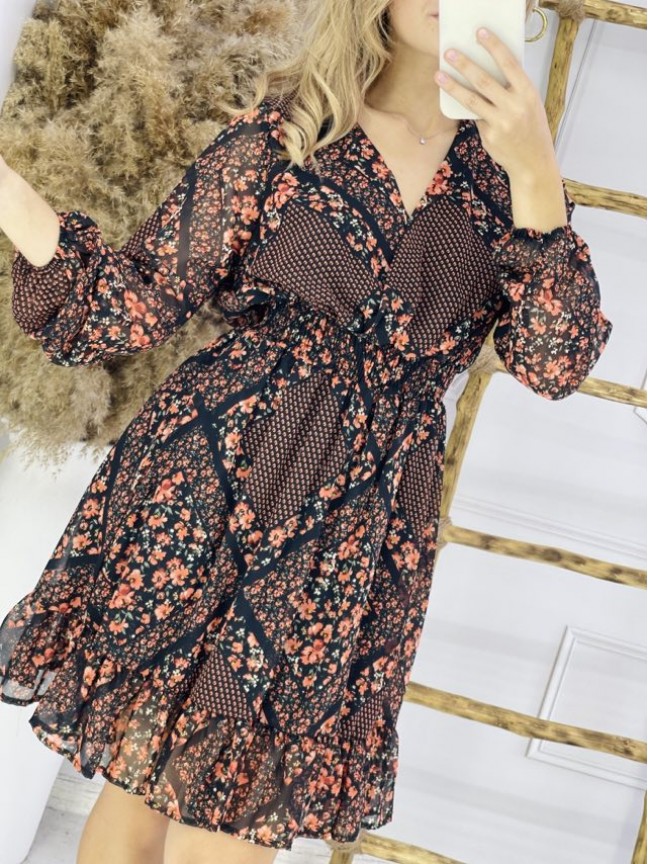Коричнева шифонова сукня (36)