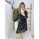 Шифонова осіння сукня з крупним горошком