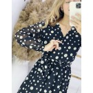 Шифонова осіння сукня з крупним горошком