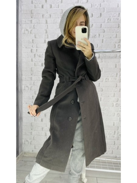 Жіноче кашемірове пальто з паском