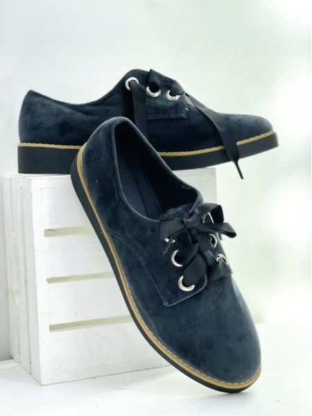Стильні оксамитові кросівки у синьому кольорі